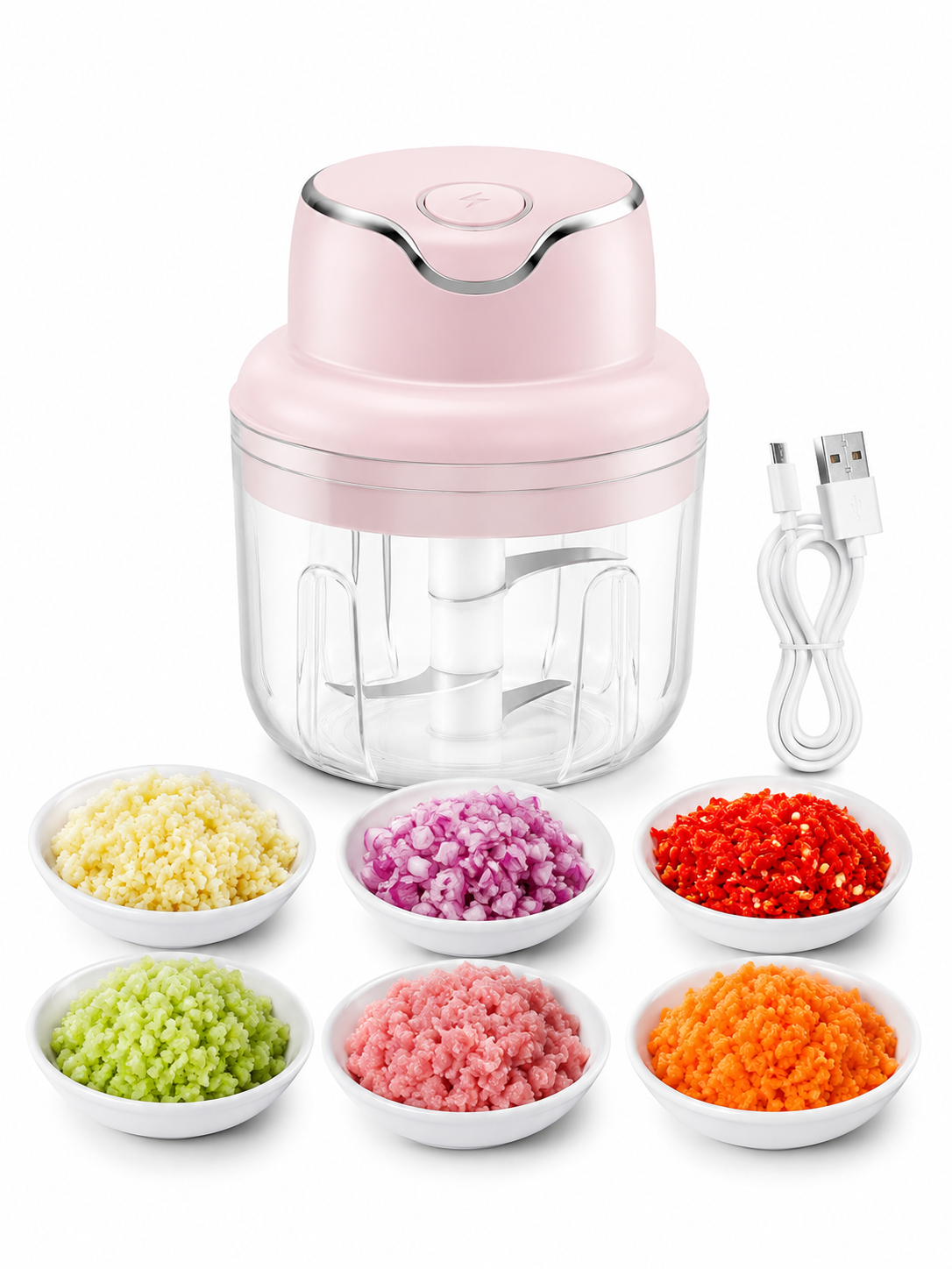 Mini Electric Food Chopper USB Rechargeable – Portable Garlic, Onion & Vegetable Cutter